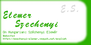 elemer szechenyi business card
